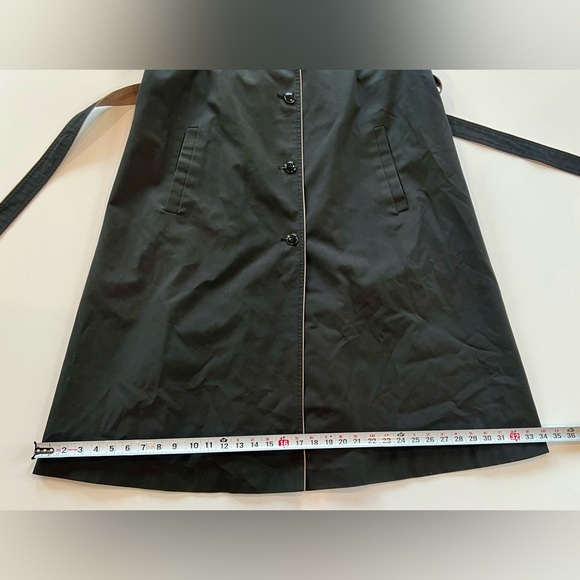 Fleet Street Vintage 1980’s Trench Coat Black Tan Size 16 Women’s - Picture 10 of 12